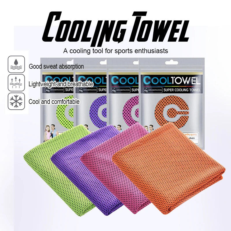 4pcs Cooling Towels (35.4 * 11.8 Inches), Soft Breathable Sports Towel For Outdoor, Gym, Yoga, Exercise, Camping, Fitness, Runni by Passport Outfitters