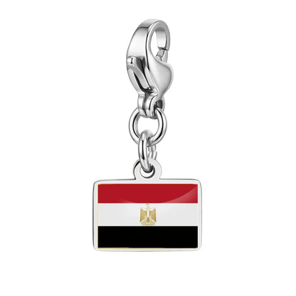 10mm Country Flag Charms Pendant Necklace Bracelet Keychain Bagchain Stainless Steel Jewelry A Commemorative Gift For A Friend by Passport Outfitters