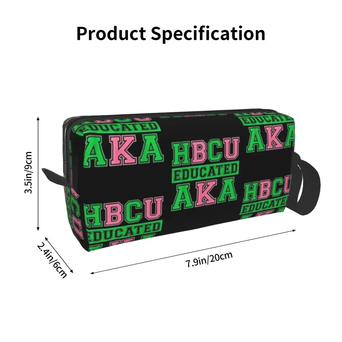 HBCU Grad AKA Sorority Paraphernalia, HBCU Educated AKA Makeup Bag Toiletry Cosmetic Bag for Women Beauty Travel Pencil Case by Passport Outfitters