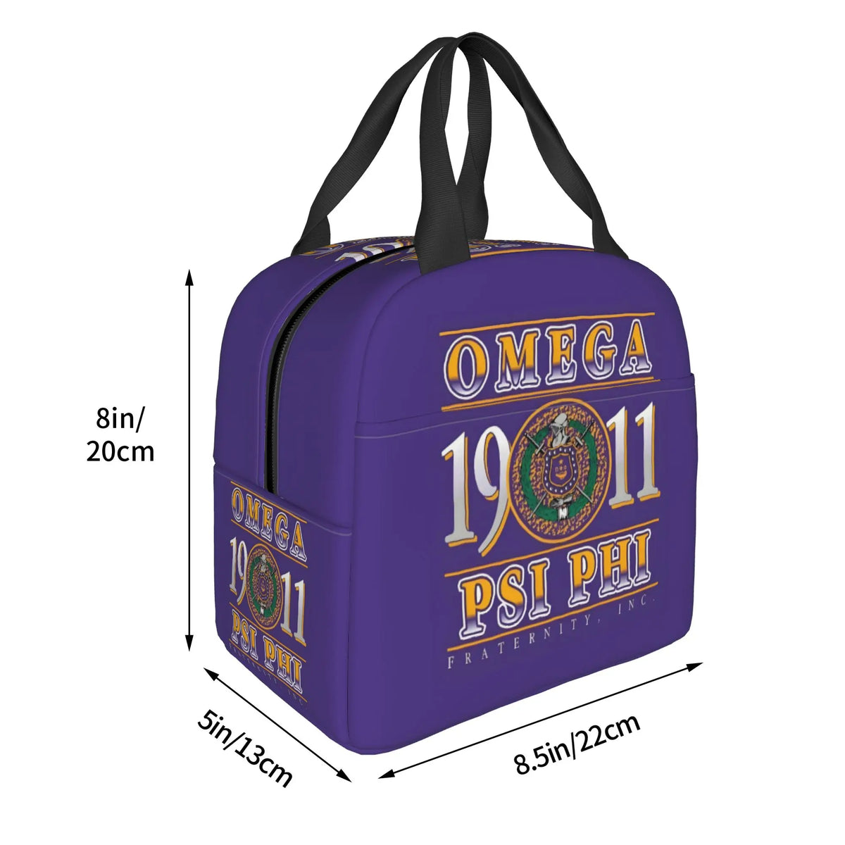 African American Omegas Psi Phi Fraternity Inc Portable Lunch Boxes Leakproof Thermal Cooler Food Insulated Lunch Bag Office by Passport Outfitters