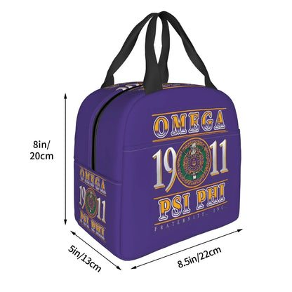 African American Omegas Psi Phi Fraternity Inc Portable Lunch Boxes Leakproof Thermal Cooler Food Insulated Lunch Bag Office by Passport Outfitters