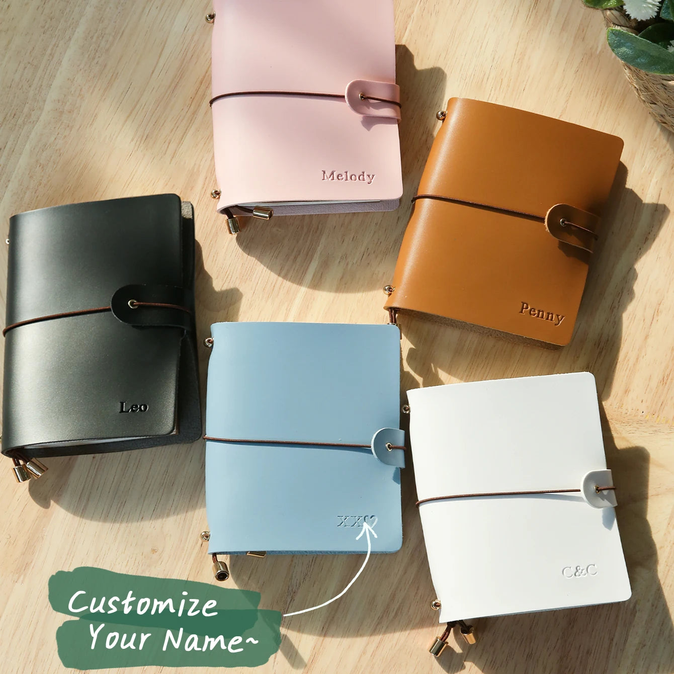 Personalized Leather Passport Holder Custom Name Imprinted Creative Handbook A7 Journal Card Holder Portable Travel Notepad Gift by Passport Outfitters