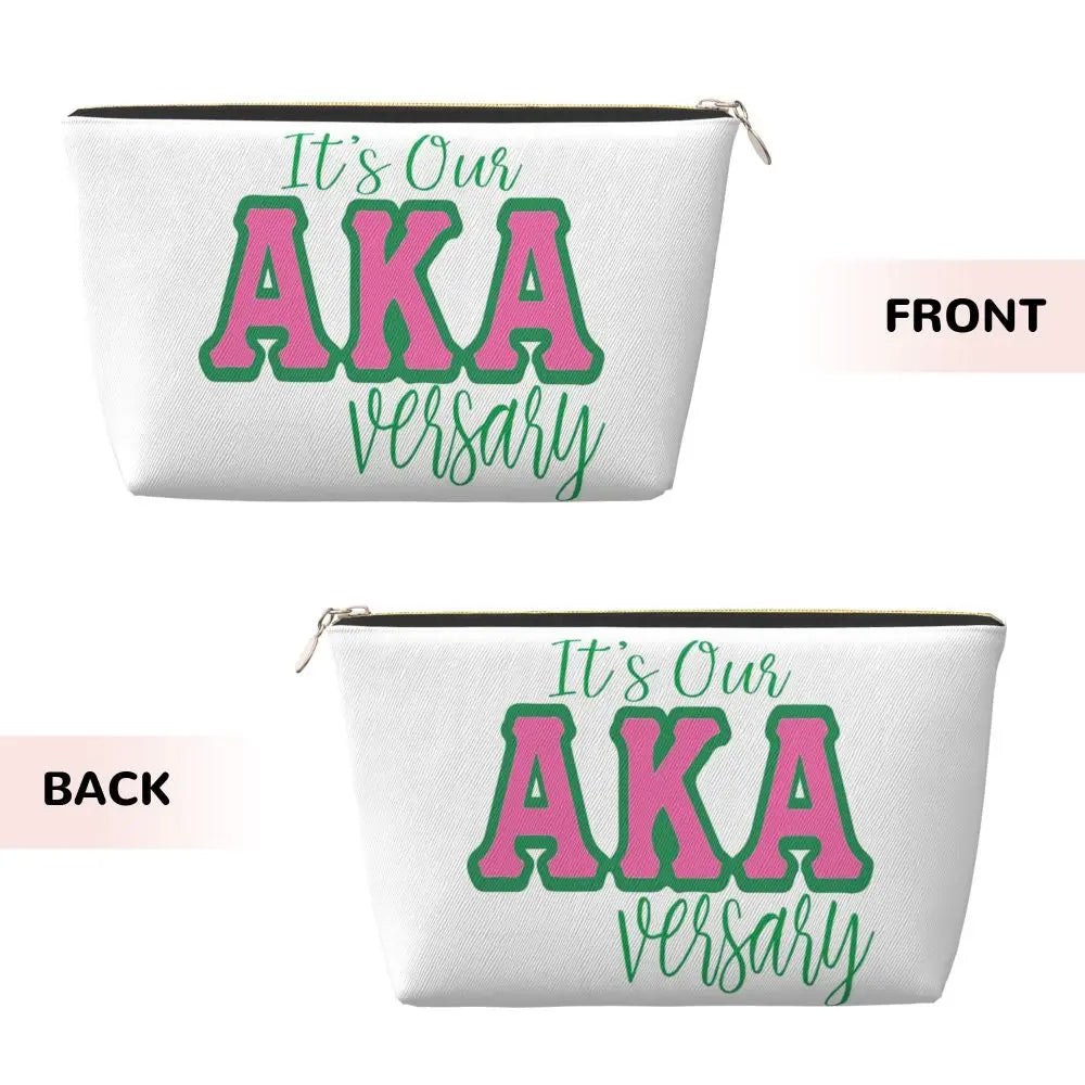 AKA Sorority 10 Women Cosmetic Bags Travel Makeup Organizer Pouch Toiletry Storage Dopp Kit Case by Passport Outfitters