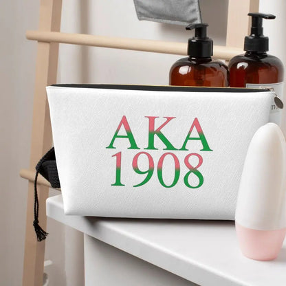 AKA Sorority 10 Women Cosmetic Bags Travel Makeup Organizer Pouch Toiletry Storage Dopp Kit Case by Passport Outfitters