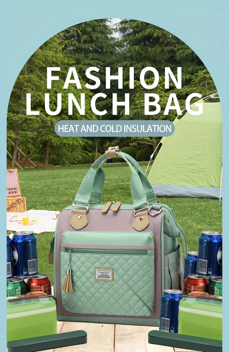 Large Capacity Lunch Bag Fashionable Thermal Cooler Lunchbox Food Bag for Work Keeps Cold and Heat Travel Camping Lunch Bags by Passport Outfitters
