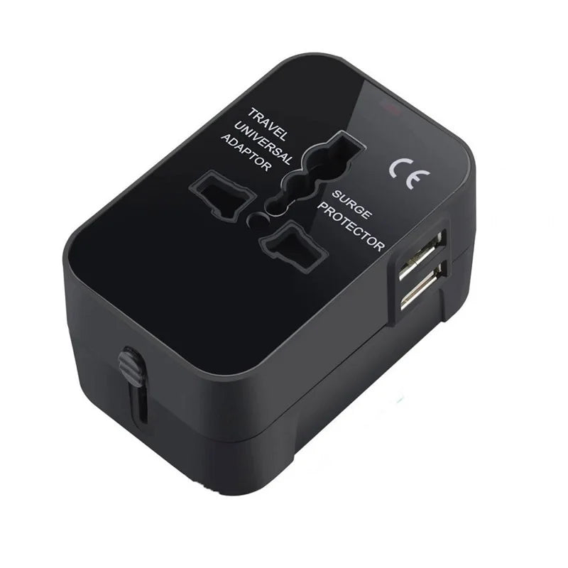 Universal Worldwide All in One Phone Charger Travel Wall AC Power Plug Adapter with Dual USB Charging Ports for USA EU UK AU by Passport Outfitters