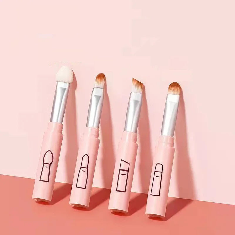 4 IN 1 Multifunctional Makeup Brushes Set Makeup Gadget Detachable Lip Eyeshadow Brush Sponge Eyeshadow Brush for Home Travel by Passport Outfitters