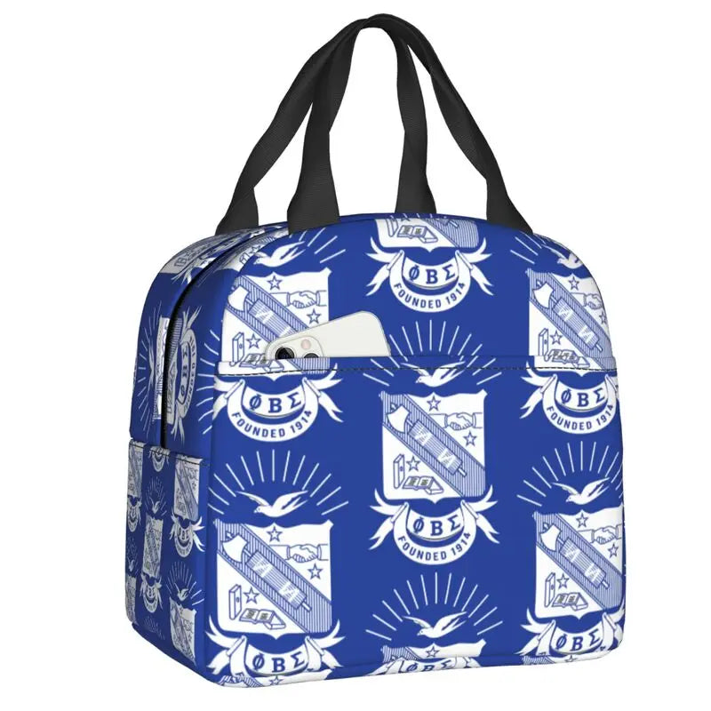 Custom Zeta Phi Beta Sorority Logo Lunch Bag Women Greek Letter 1920 Cooler Warm Insulated Lunch Box for Children School by Passport Outfitters