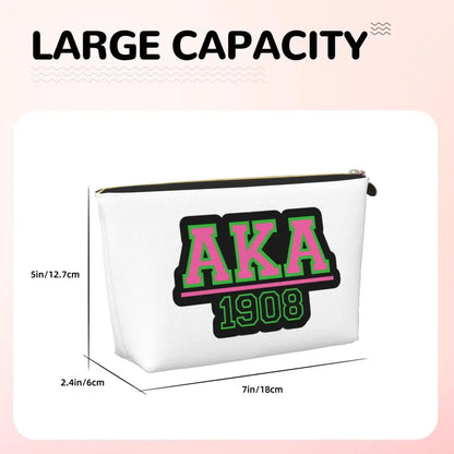 AKA Sorority 5 Women Cosmetic Bag Travel Makeup Organizer Pouch Toiletry Storage Dopp Kit Box by Passport Outfitters