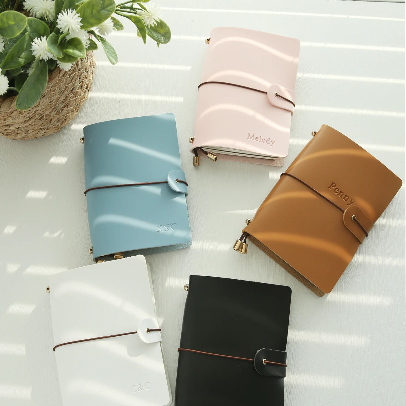 Personalized Leather Passport Holder Custom Name Imprinted Creative Handbook A7 Journal Card Holder Portable Travel Notepad Gift by Passport Outfitters
