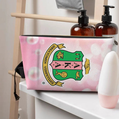 AKA Sorority 5 Women Cosmetic Bag Travel Makeup Organizer Pouch Toiletry Storage Dopp Kit Box by Passport Outfitters