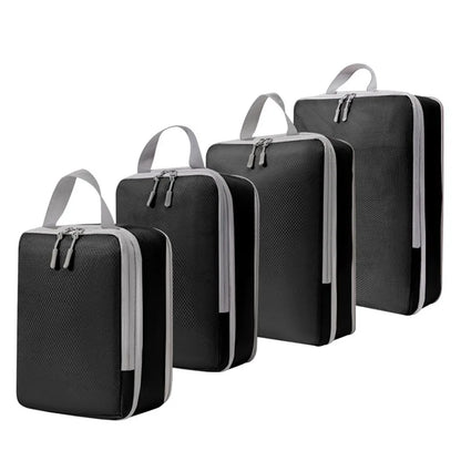 4pcs Large Capacity Travel Compression Packing Cubes Bag Portable Waterproof Suitcase Clothes Organizers For Travel Home Storage