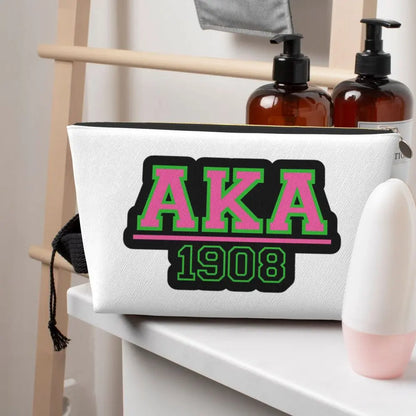 AKA Sorority 5 Women Cosmetic Bag Travel Makeup Organizer Pouch Toiletry Storage Dopp Kit Box by Passport Outfitters