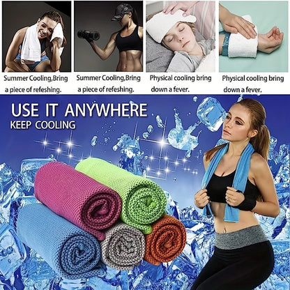 4pcs Cooling Towels (35.4 * 11.8 Inches), Soft Breathable Sports Towel For Outdoor, Gym, Yoga, Exercise, Camping, Fitness, Runni by Passport Outfitters