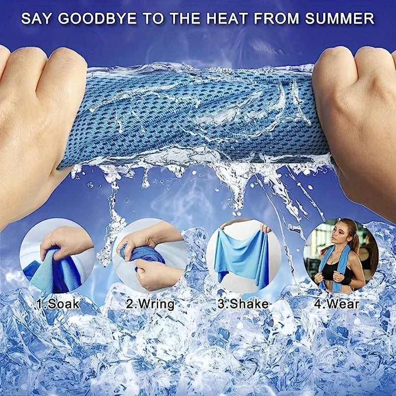4pcs Cooling Towels (35.4 * 11.8 Inches), Soft Breathable Sports Towel For Outdoor, Gym, Yoga, Exercise, Camping, Fitness, Runni by Passport Outfitters