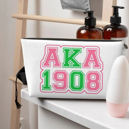 AKA Sorority 10 Women Cosmetic Bags Travel Makeup Organizer Pouch Toiletry Storage Dopp Kit Case by Passport Outfitters