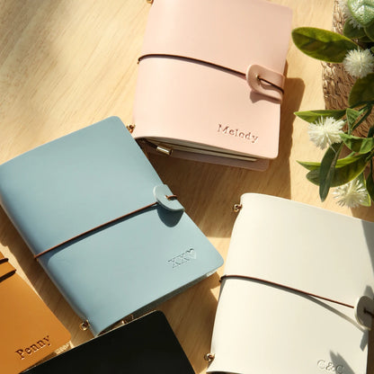 Personalized Leather Passport Holder Custom Name Imprinted Creative Handbook A7 Journal Card Holder Portable Travel Notepad Gift by Passport Outfitters