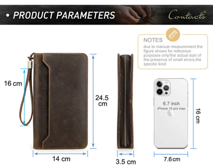 Family Genuine Leather Passport Wallet with AirTag Slot for Travel - Passport Outfitters Apparel 