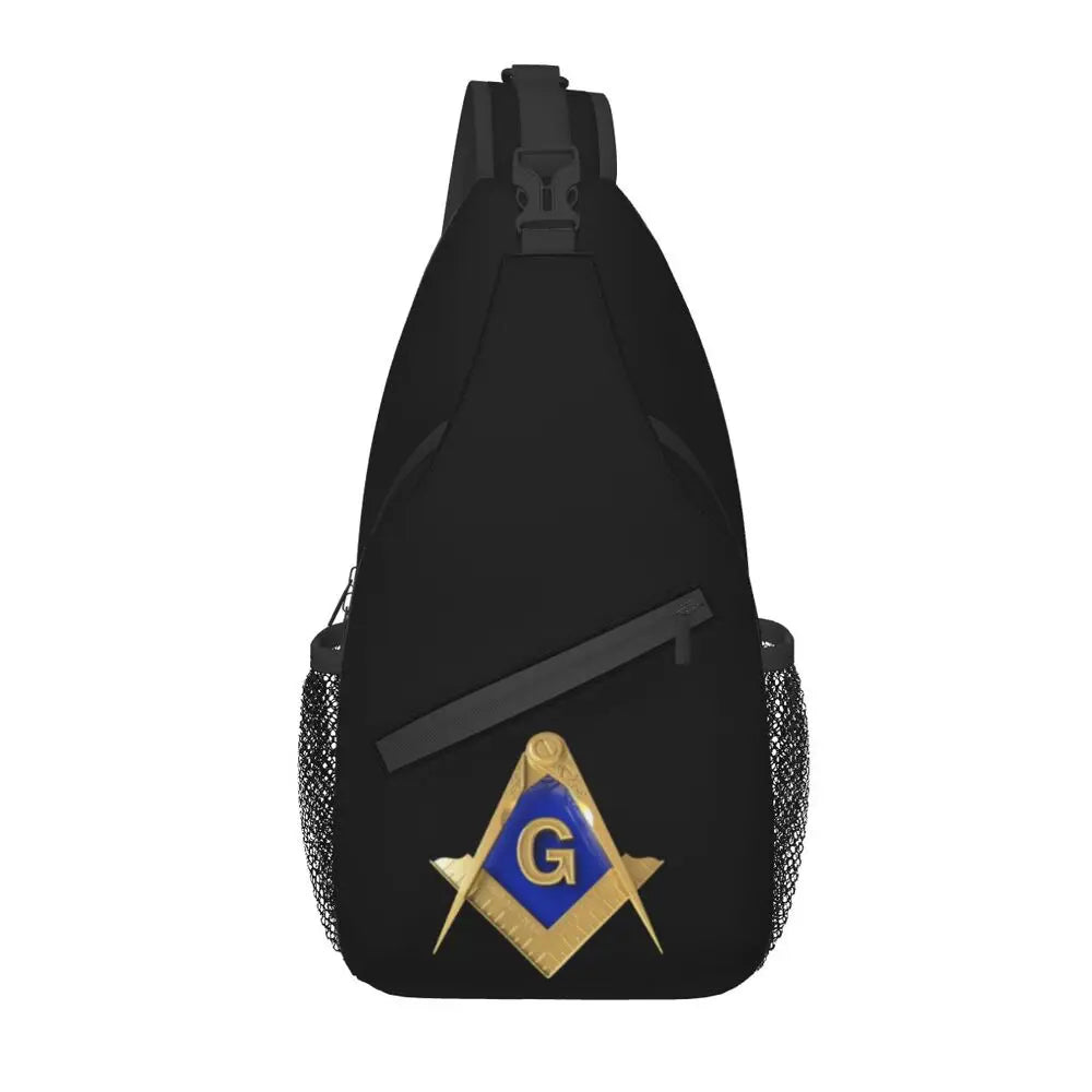Casual Freemason Sling Bag for Travel Hiking Men Mason Masonic Crossbody Chest Backpack Shoulder Daypack by Passport Outfitters