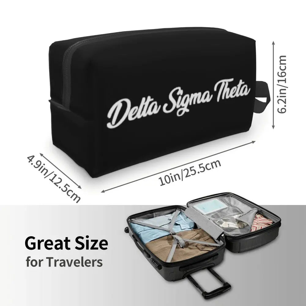 Delta Sigma Theta Sorority Gifts Makeup Bag Cosmetic Organizer Storage Dopp Kit Toiletry Cosmetic Bag for Women Beauty Travel by Passport Outfitters