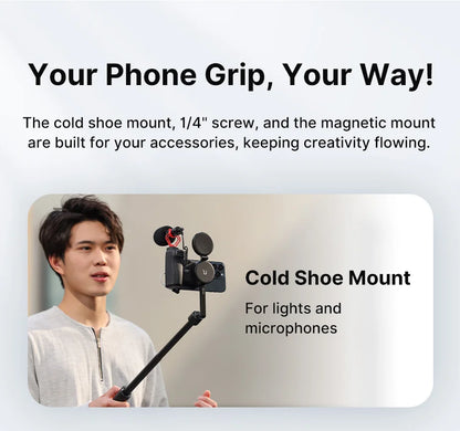 Ulanzi MA35 MagSafe Smartphone Camera Shutter Grip Bluetooth Selfie Handle As Camera Photo Stabilizer Vertical Horizontal Shoot