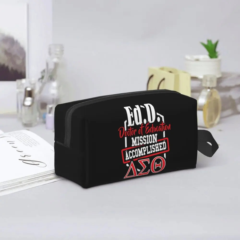 Delta Sigma Theta Sorority Gifts Makeup Bag Cosmetic Organizer Storage Dopp Kit Toiletry Cosmetic Bag for Women Beauty Travel by Passport Outfitters