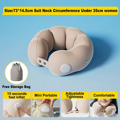 Travel Neck Inflatable U-shaped  Foldable Airplane Pillow - Passport Outfitters Apparel 