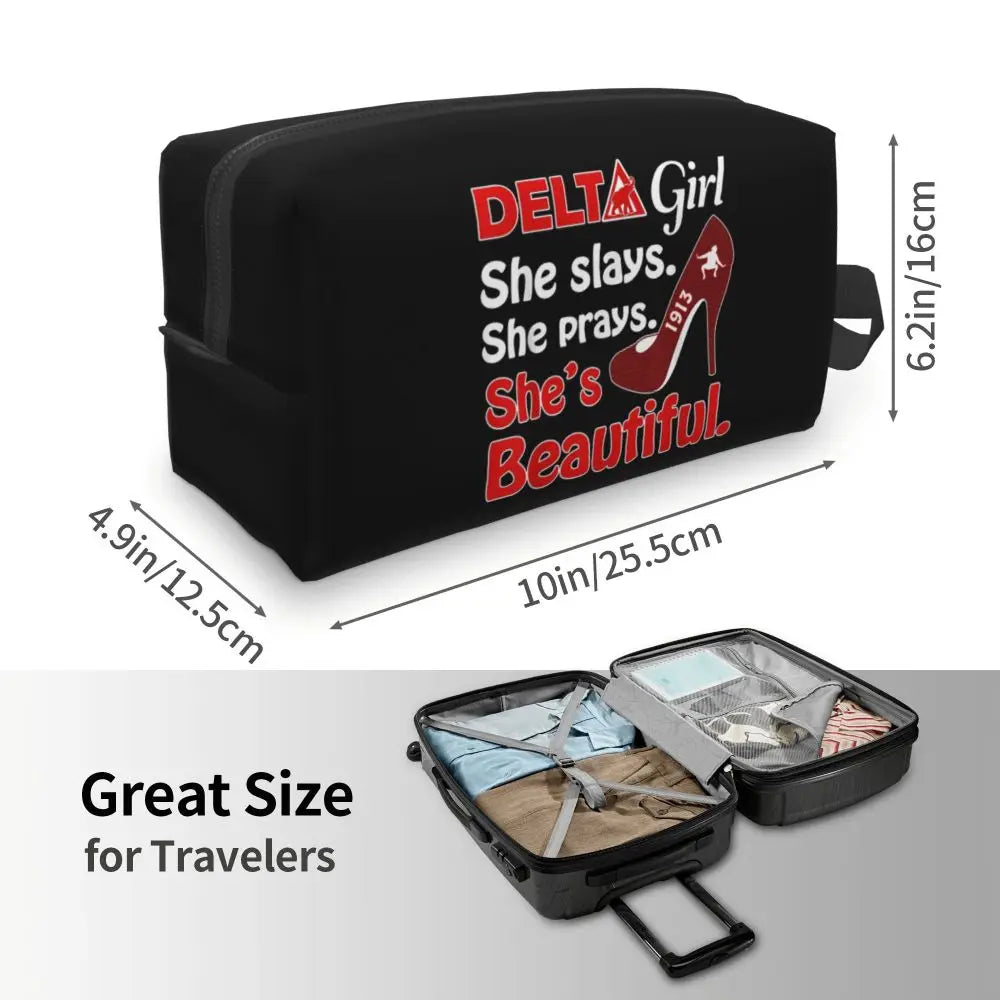 Delta Sigma Theta Sorority Gifts Makeup Bag Cosmetic Organizer Storage Dopp Kit Toiletry Cosmetic Bag for Women Beauty Travel by Passport Outfitters