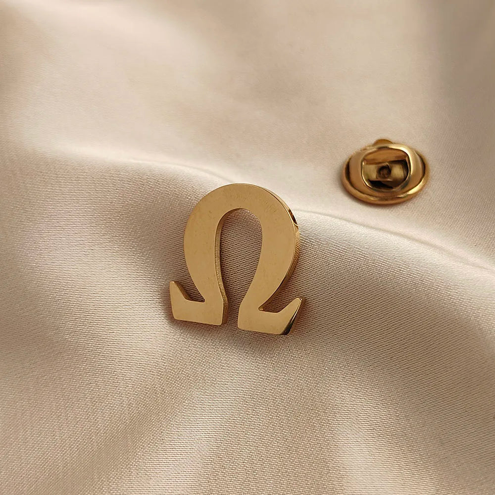 Stainless steel Ohm symbol fashion men's brooch, fashion suit accessories by Passport Outfitters