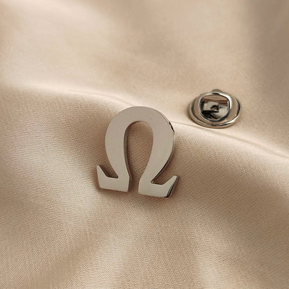 Stainless steel Ohm symbol fashion men's brooch, fashion suit accessories by Passport Outfitters