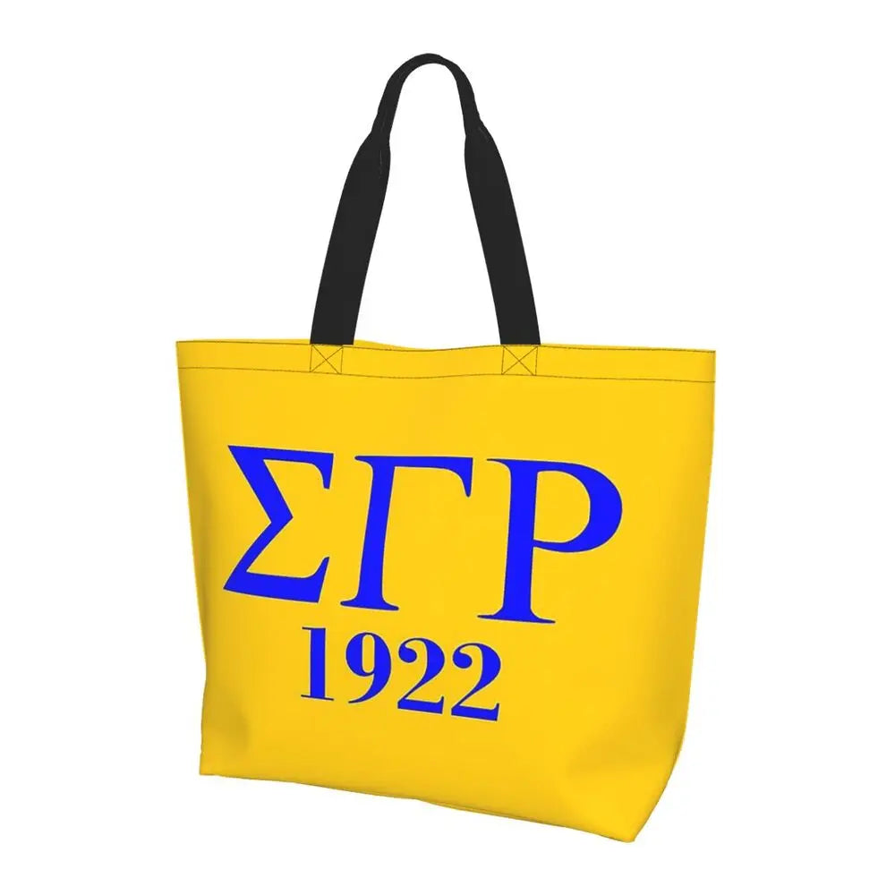 Sigma Gamma Rho 1922 Shopping Tote Bag Canvas Large Capacity Shoulder Bags Shopper Grocery Handbag for Women by Passport Outfitters
