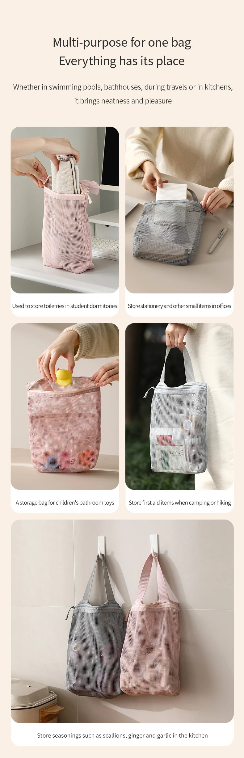 23x26cm Portable Toiletry Bag with Handy Handle Large Capacity Mesh Toiletry Storage Bag Makeup Bag for Business Trips Travel by Passport Outfitters