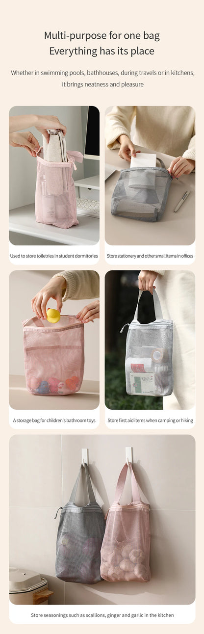 23x26cm Portable Toiletry Bag with Handy Handle Large Capacity Mesh Toiletry Storage Bag Makeup Bag for Business Trips Travel by Passport Outfitters