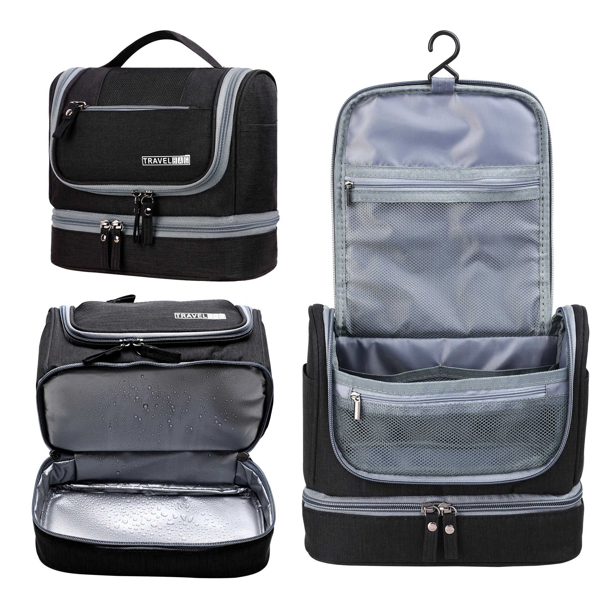 New Portable Toiletry Washbag with Hanging Hook Men Makeup Bag Wash Toiletry Travel Organizer Women Cosmetic Storage Bag by Passport Outfitters