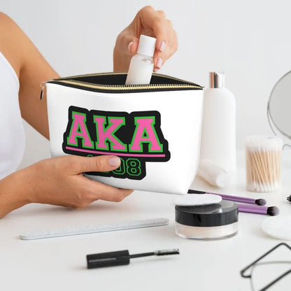 AKA Sorority 5 Women Cosmetic Bag Travel Makeup Organizer Pouch Toiletry Storage Dopp Kit Box by Passport Outfitters