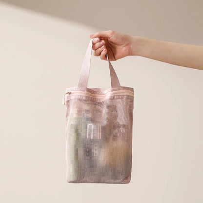 23x26cm Portable Toiletry Bag with Handy Handle Large Capacity Mesh Toiletry Storage Bag Makeup Bag for Business Trips Travel by Passport Outfitters