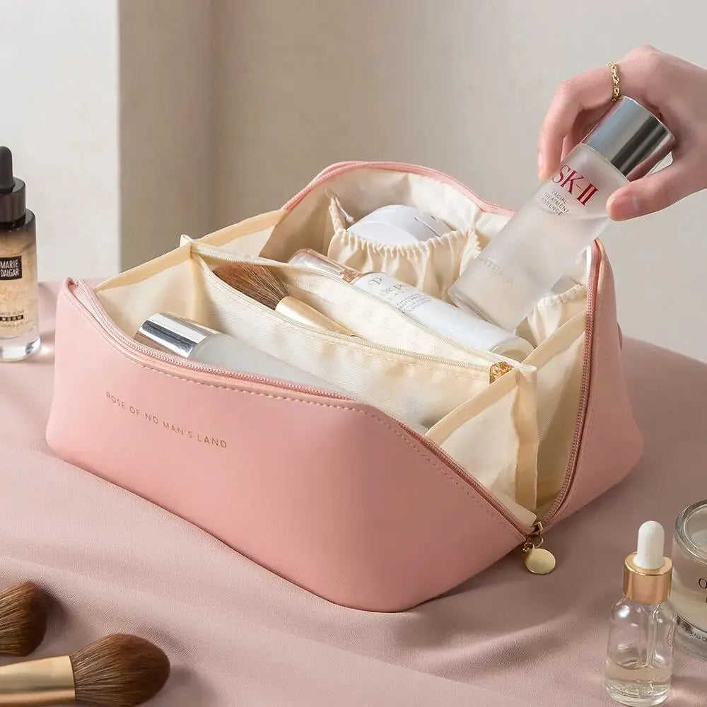 Makeup Organizer Female Toiletry Kit Bag Make Up Case Storage Pouch Luxury Lady Box, Cosmetic Bag, Organizer Bag For Travel Zip by Passport Outfitters