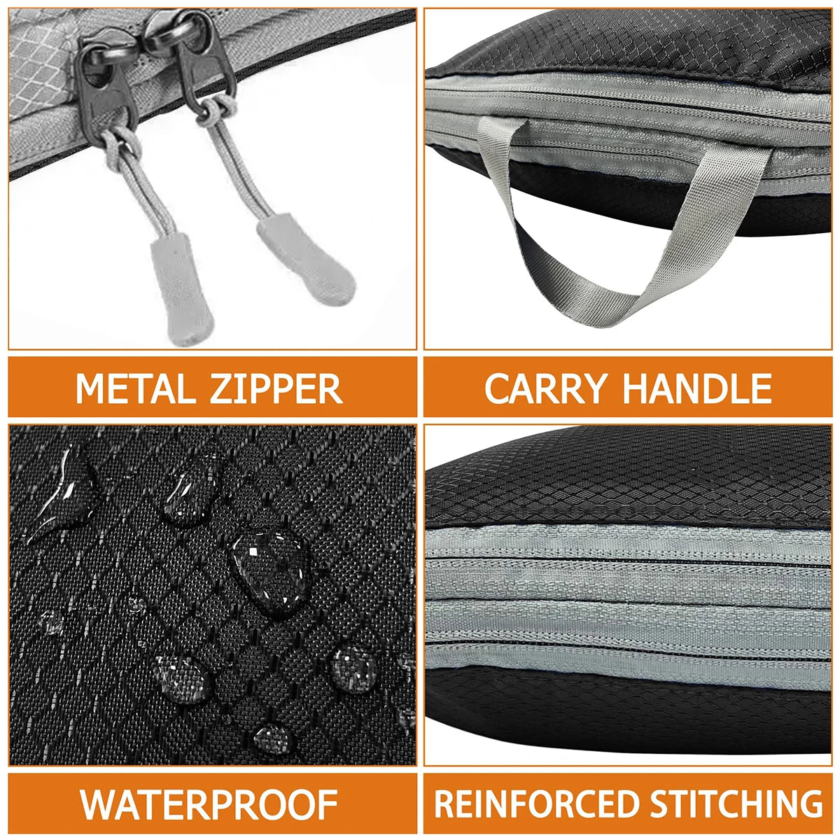 4pcs Large Capacity Travel Compression Packing Cubes Bag Portable Waterproof Suitcase Clothes Organizers For Travel Home Storage