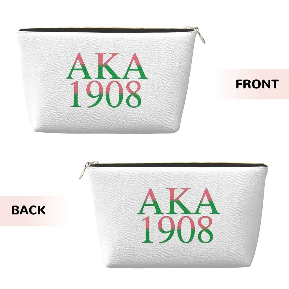 AKA Sorority 10 Women Cosmetic Bags Travel Makeup Organizer Pouch Toiletry Storage Dopp Kit Case by Passport Outfitters
