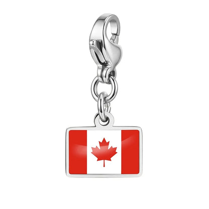 10mm Country Flag Charms Pendant Necklace Bracelet Keychain Bagchain Stainless Steel Jewelry A Commemorative Gift For A Friend by Passport Outfitters