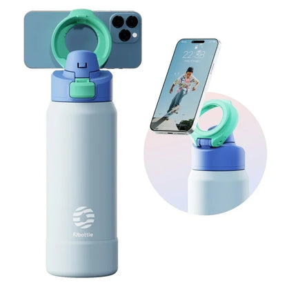 FEIJIAN 710/950ML Stainless Steel Sports Water Bottle with Magnetic Phone Holder Bouncing cover Insulation Cup Magnetic Thermos by Passport Outfitters