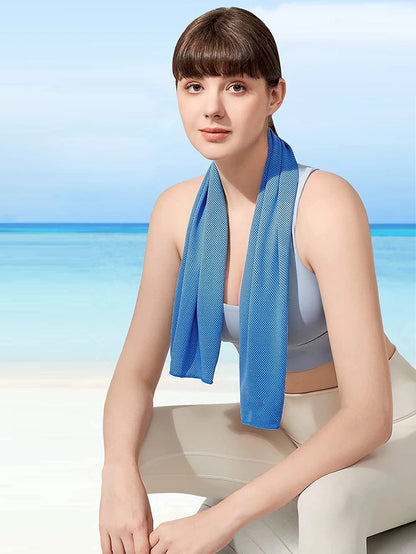 4pcs Cooling Towels (35.4 * 11.8 Inches), Soft Breathable Sports Towel For Outdoor, Gym, Yoga, Exercise, Camping, Fitness, Runni by Passport Outfitters