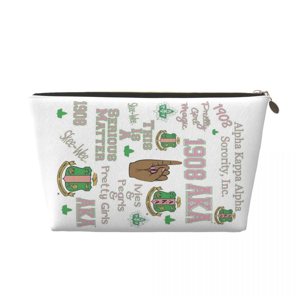 AKA Sorority 10 Women Cosmetic Bags Travel Makeup Organizer Pouch Toiletry Storage Dopp Kit Case by Passport Outfitters
