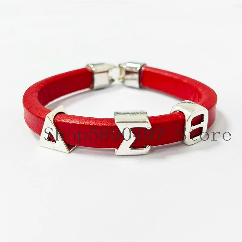 Sorority & Fraternity Greek Letter Leather Wristband Bracelets by Passport Outfitters