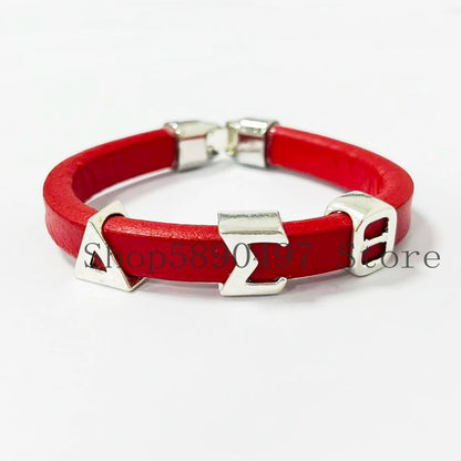 Sorority & Fraternity Greek Letter Leather Wristband Bracelets by Passport Outfitters