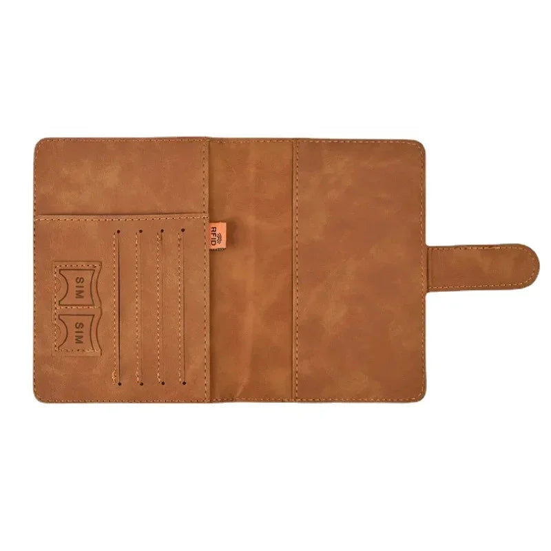 Leather Passport Holder Travel Wallet with ID Credit Card Slot PU Leather Passport Covers Case RFID Blocking Passport Protector by Passport Outfitters