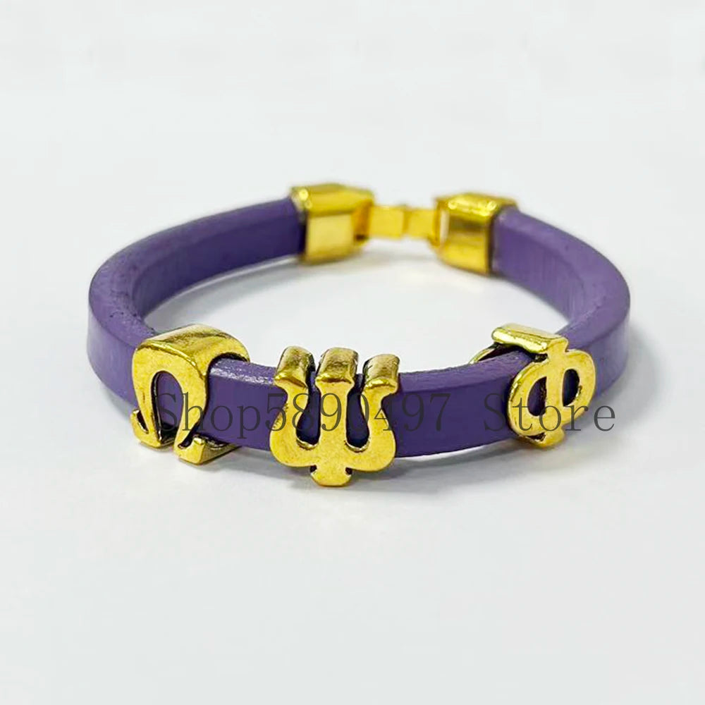 Sorority & Fraternity Greek Letter Leather Wristband Bracelets by Passport Outfitters