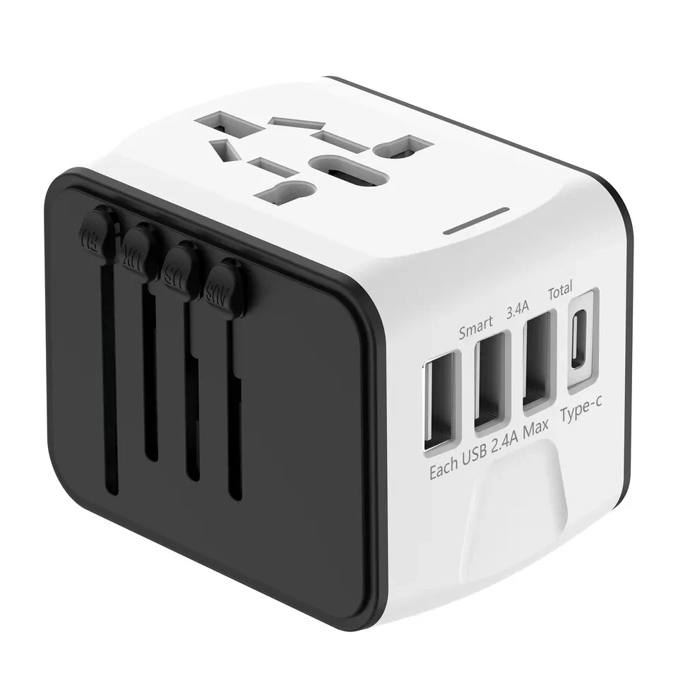 Travel Adapter Universal Power Plug UK European Union US Socket International 3USB Type C Wall Charger for Global Adapters by Passport Outfitters