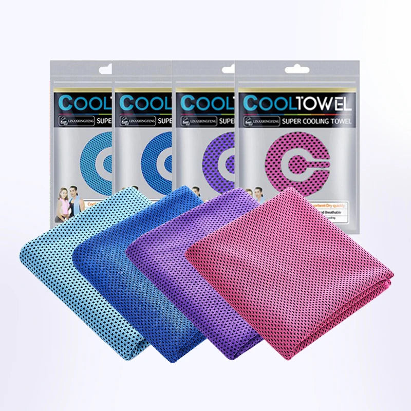 4pcs Cooling Towels (35.4 * 11.8 Inches), Soft Breathable Sports Towel For Outdoor, Gym, Yoga, Exercise, Camping, Fitness, Runni by Passport Outfitters