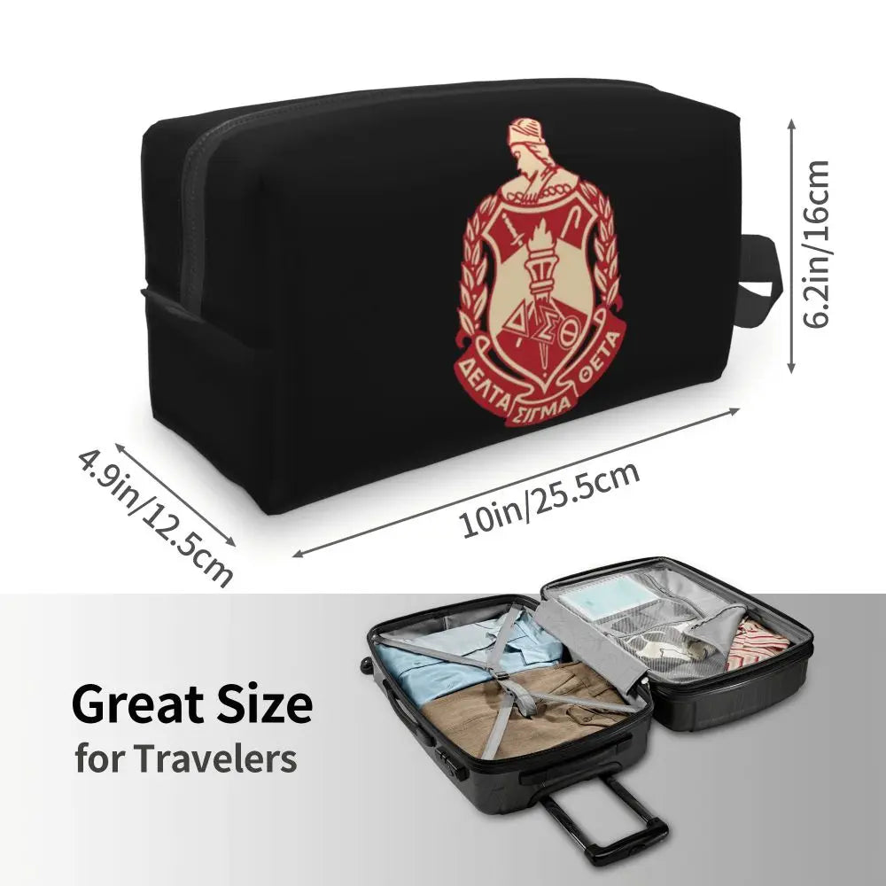 Delta Sigma Theta Sorority Gifts Makeup Bag Cosmetic Organizer Storage Dopp Kit Toiletry Cosmetic Bag for Women Beauty Travel by Passport Outfitters